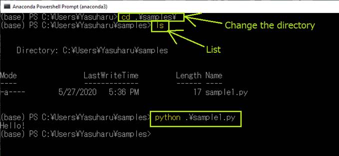 anaconda prompt run python script